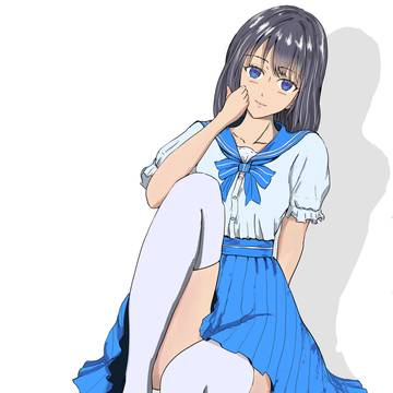 地面に座る女性