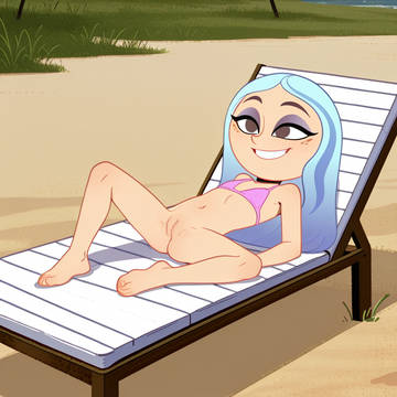 Andrea relaxing in the sun