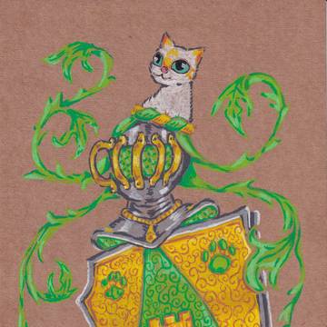 Ornate Cat Fortress Heraldry