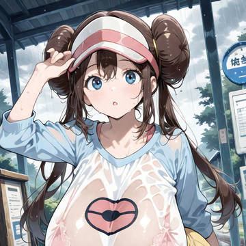 メイちゃん ゲリラ豪雨で濡れ透け部