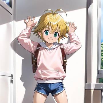 壁に手をつき………