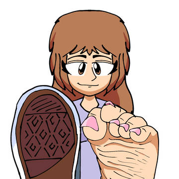 Girl feet with one shoe