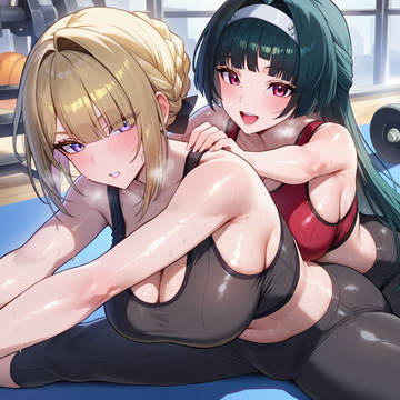 Working out with Astra & Evelyn