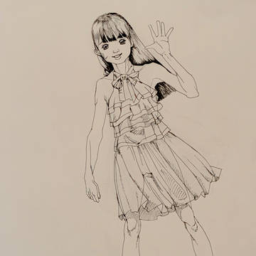 女の子　ワンピース　ペン入れ済