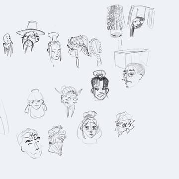 162: faces and headdress