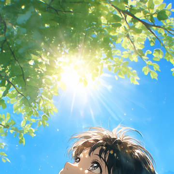 晴れ渡る青空と少女の物語