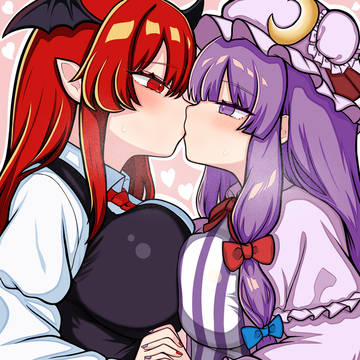【skeb】パチュこあ胸合わせキス