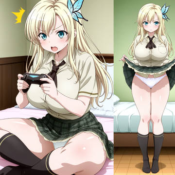 ゲームで負けた柏崎星奈ちゃんのたくし上げパンチラ