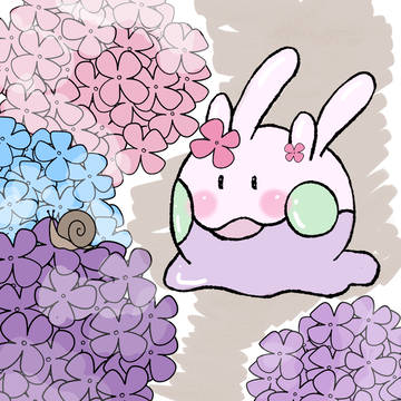 アジサイとヌメラちゃん