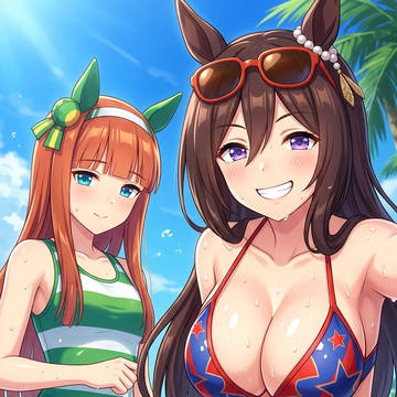 迷子の子供を見つけたサイレンススズカとシーキングザパール