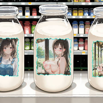 生産者の写真が貼られた母乳を販売しているスーパー