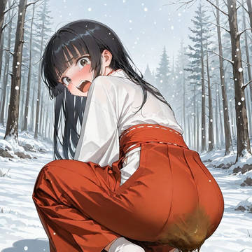 巫女 下痢便おもらし
