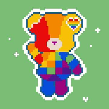 ドット絵🧸ベアアート11《イメージ:🏳️‍🌈》