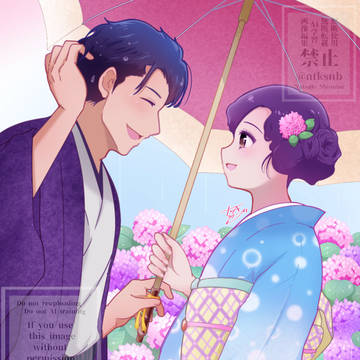 【和風イラスト】　恋人の日　【創作】