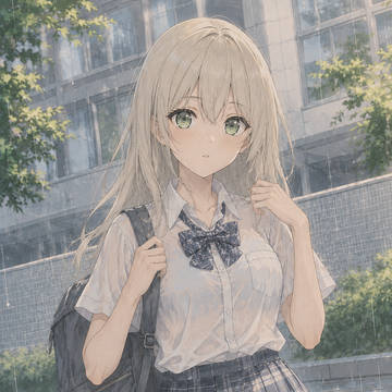 突然の雨に降られて
