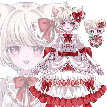 【お仕事】じゅんりん様・5周年記念企画用・新衣装立ち絵③🍓