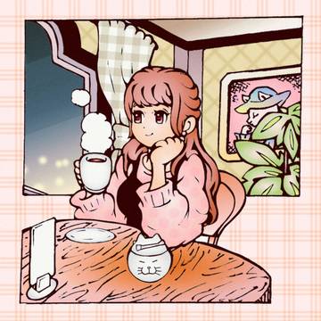 カフェの女の子