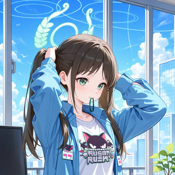 ツインテにするアイリ
