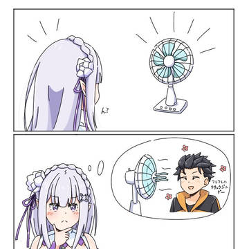 スバルの真似をするエミリア