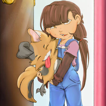 Girl and dog