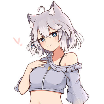 ショートヘアな白ケモミミ