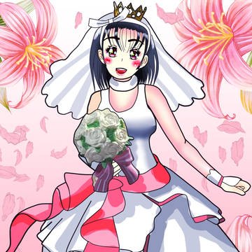 白百合の花嫁、風に微笑む