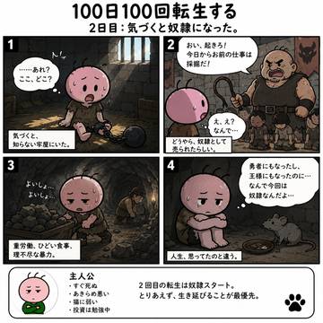 100日100回転生する2日目。