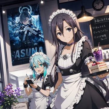 可愛いメイドキリトとメイドシノン!