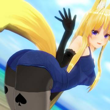 スク水金髪狐耳美少女2026初夏