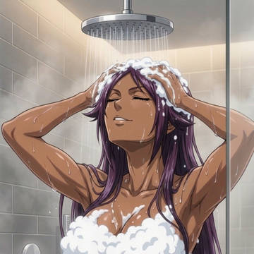 Yoruichi takes a shower