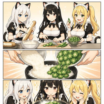 長芋とオクラのネバトロ丼　―メイドの日常―