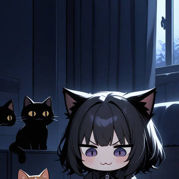 夜の雷はちょっと怖いニャー様