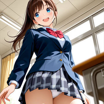 パンツな茶髪ポニテガールちゃん