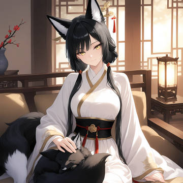 膝上の黒狐