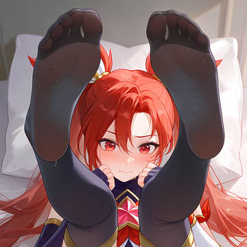 汗ばんだ足裏を見せてくれるスターガーディアンジンクス(黒ニーソ)