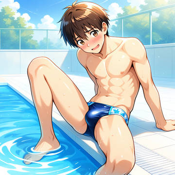 【競パン姿の豊川くん💧】午後も一緒に