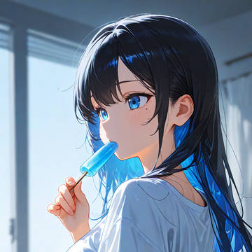 アイスを食べる彼女