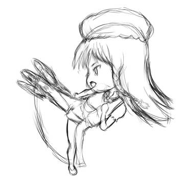 WIP 超ラフ 東方うごイラ 紅美鈴 百列脚①