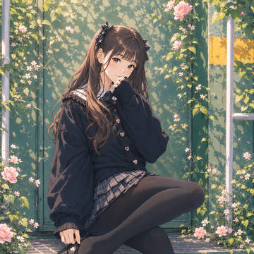黒タイツ女子高生