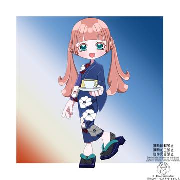 茶畑ミントさん夏浴衣お茶をどうぞ編