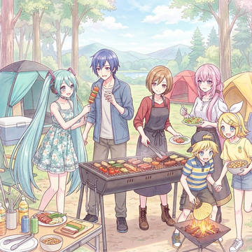 みんなでBBQ