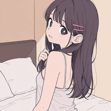 膝をついたまま、肩越しにそっと振り返って