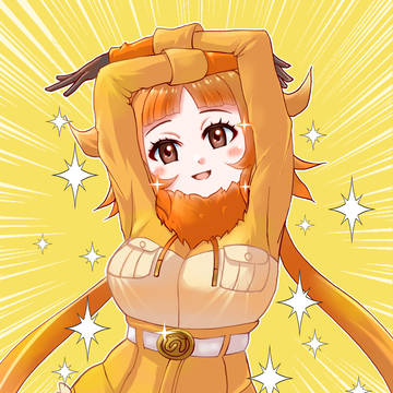 かっこいいポーズをキメるゴールデンライオンタマリンッ!