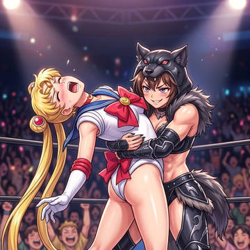 ベアハッグされるセーラームーン