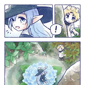 雨とあじさいと妖精と