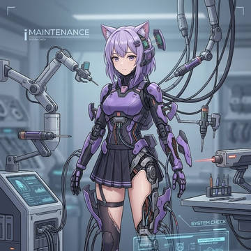 メンテナンス中のメカ娘のシス