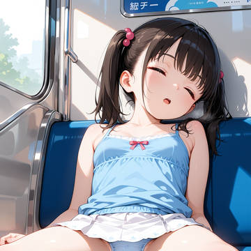 電車で居眠りパンチラ
