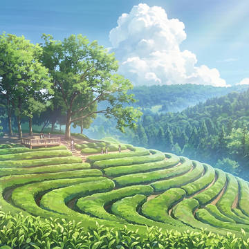[時間差分アリ]夏の茶畑の風景2