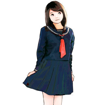 冬制服で　立ち方少し変えて２種