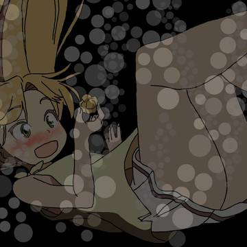 水中で金塊を見つけてポーズを取る瑠璃(第二段)